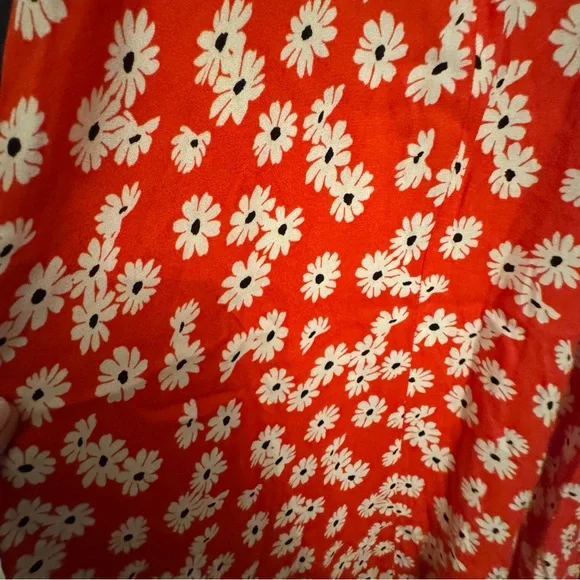 Reformation Red Orange Daisy Slip Dress Montague Dress in Oopsie Daisy Size 6 - Picture 11 of 12